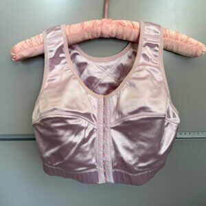 ENELL PINK SATIN HIGH IMPACT SPORTS BRA - SIZE 1